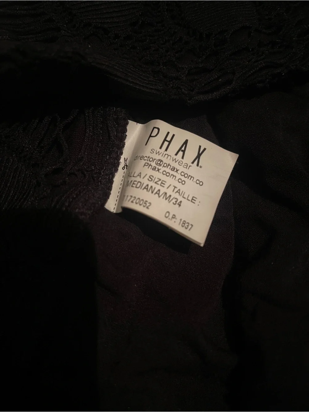 Phax Swimwear Maxi Skirt Lace Black Size Medium M